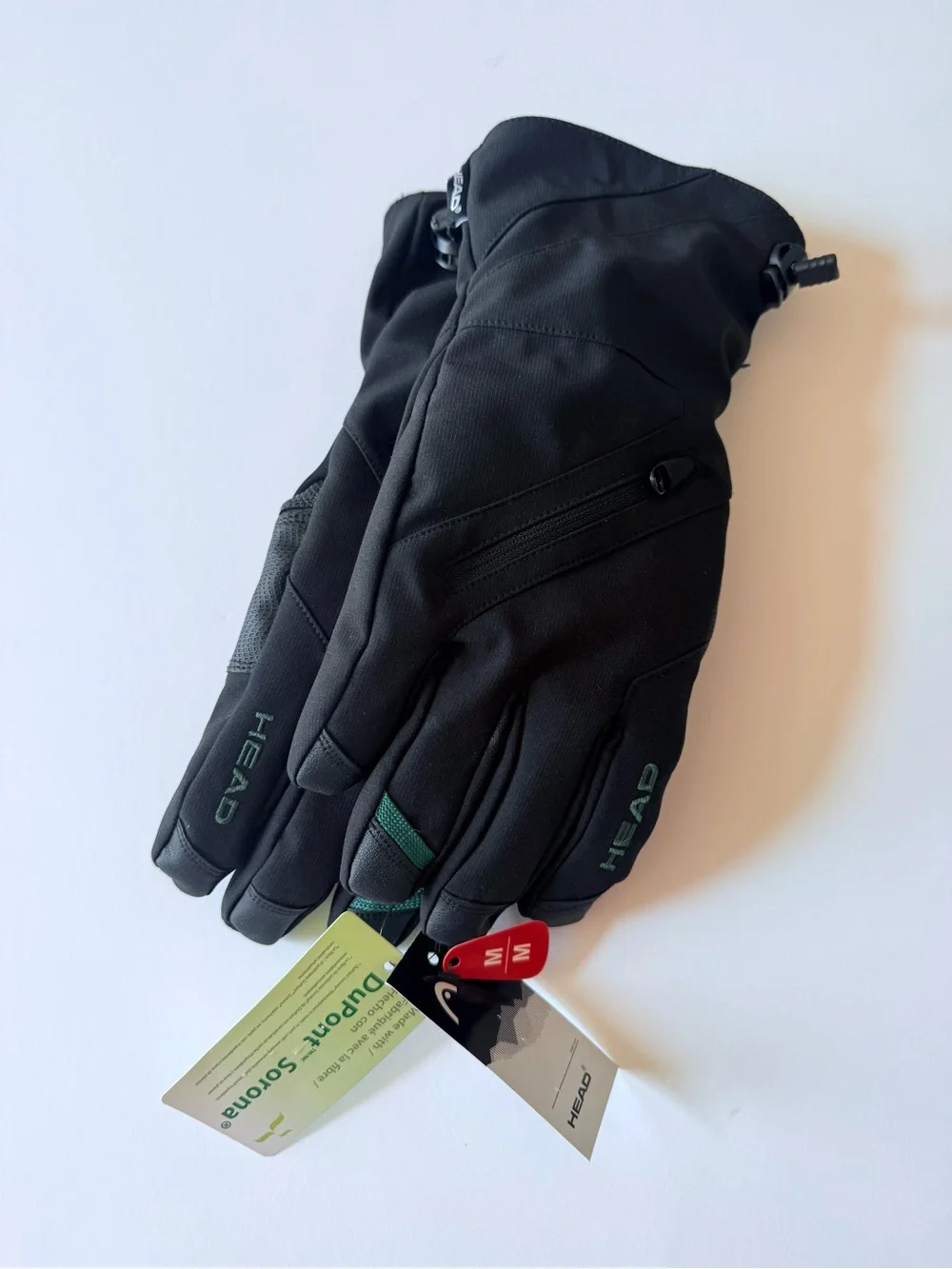 HEAD Women's Ski Gloves Black Medium DuPont Sorona Insulation Cold Weather New